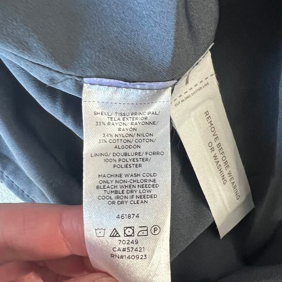 LOFT Blue Dress with Capped Sleeves Size 6P Petites - Picture 13 of 16